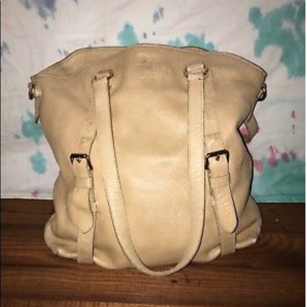 Oversized Cream Prada Shoulder Bag